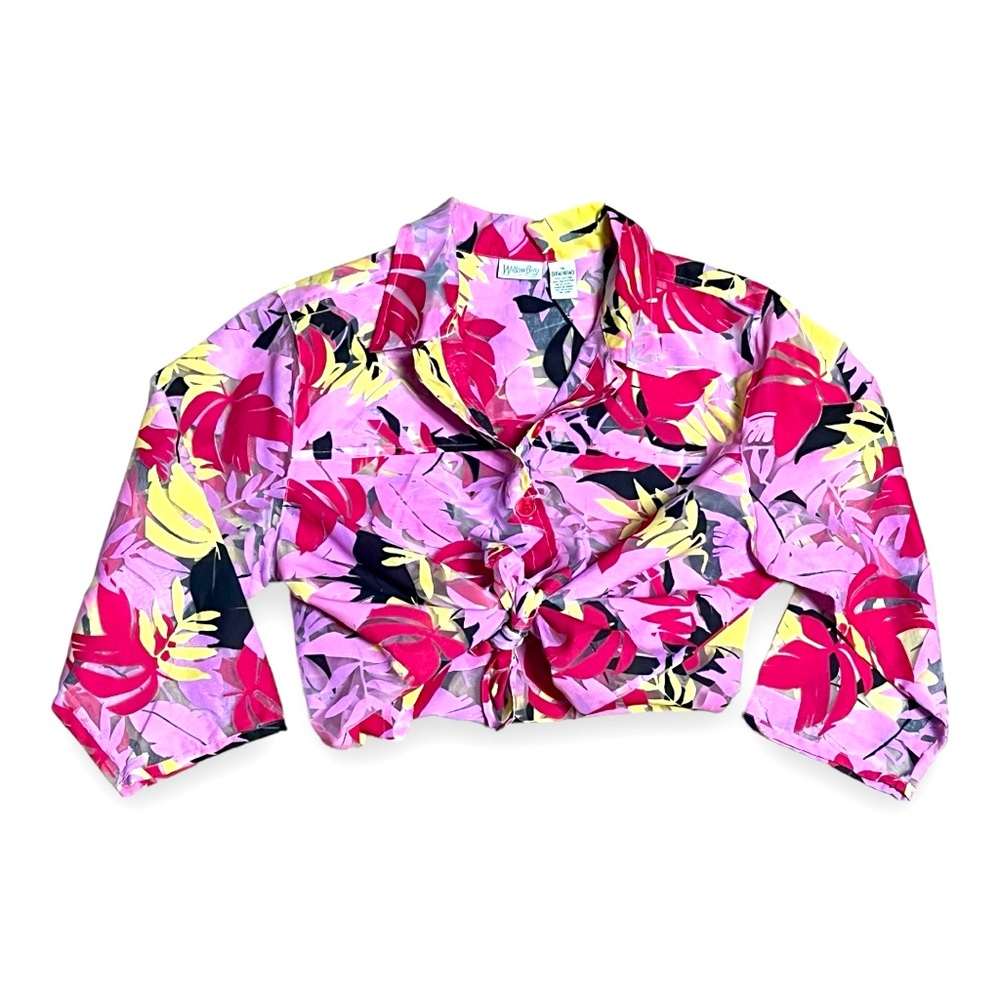 Willow Bay Tropical Sheer Button Up Shirt Size 1X